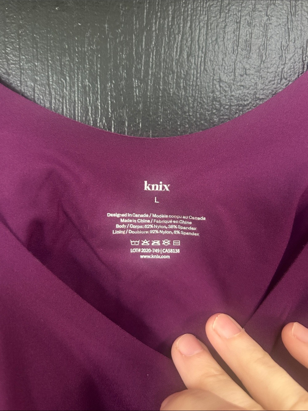 Knix Revolution Pullover Bra, Wireless, Size Large, Purple, Eggplant, Seamless - Picture 3 of 4